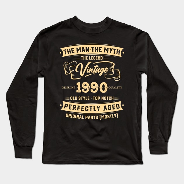 The Legend Vintage 1990 Perfectly Aged Long Sleeve T-Shirt by Hsieh Claretta Art